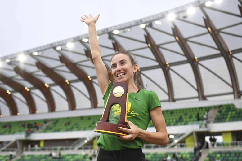 10k podium NCAA Outdoors 2021, by Oregon TF